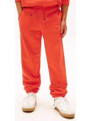 Tommy Hilfiger Unisex Turuncu Tommy Hilfiger Brushed Fleece Regular Joggers Turuncu Unisex Çocuk Eşofman Altı