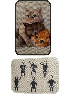 Zemira Çift Taraflı Tırmalama Paspası 90X60 Altı x Three Cat