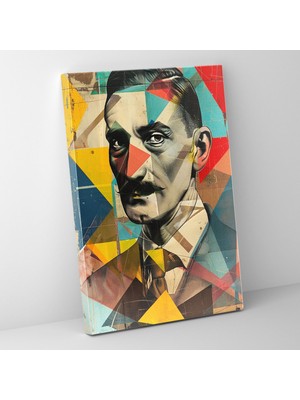 Painted Anarchy Geometrik Portre Klasik ve Popart Stil Birleşimi Duvar Tablosu