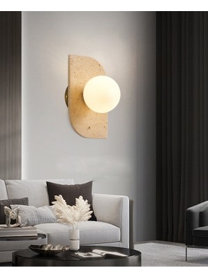 Apliqa Tirra Traverten Mermer Desenli Modern Salon Aplik
