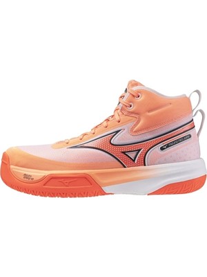 Mizuno Neo Jump Mıd Erkek Voleybol Ayakkabısı Beyaz / Turuncu