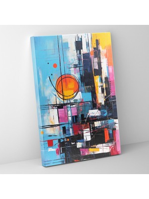 Painted Anarchy Dinamik Soyut Şehir Manzarası Temalı Çağdaş Sanat Tarzında Soyut Görsel Dekoratif Kanvas Tablo
