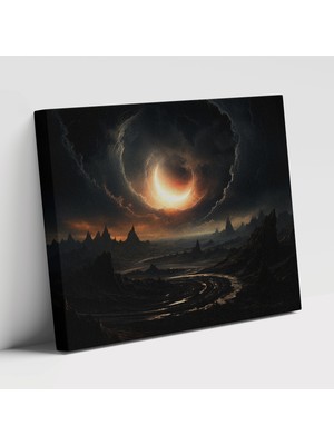 Painted Anarchy Yıldızlar Arası Karadelik Dünya Temalı Görsel Dekoratif Kanvas Tablo