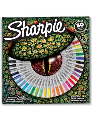 Zemira Sharpie Fine Permanent Markör 30'lu Karışık Kutu, Kertenkele