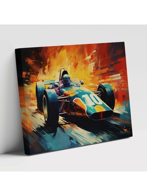 Painted Anarchy Formula 1 Retro Vintage Tasarım Formula 1 Tutkunları Dekoratif Kanvas Tablo