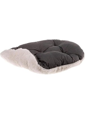 Zemira Mini Irk Peluş Yatağı, Gri - Beyaz, Oval, 55 cm x 36 cm