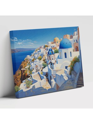 Painted Anarchy Santorini Detaylarla Çağdaş Sanat Tasarımı Duvar Tablosu