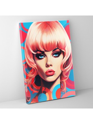 Painted Anarchy Pop Art Portresi Retro Tarzında Barbie Görseli Dekoratif Kanvas Tablo
