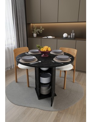 Asra Trend Modern Dolaplı 4 Kişilik Mutfak Yemek Masası %100 Mdf Mutfak Yemek Odası Masası YM04