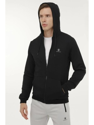 Lumberjack MB SN72 Fz Hod 6pr 102697003 Erkek Eşofman Üstü Siyah S-Xxl