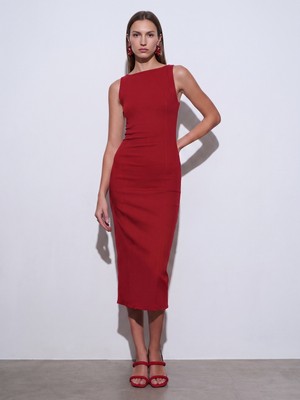 Dilvin 91099 Extra Slim Fit Midi Elbise