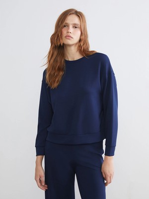 Lc Waikiki Yeni Sezon Bisiklet Yaka Oversize Kadın Sweatshirt