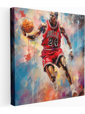 Painted Anarchy Soyut Karı Medya Atletizm Temalı Michael Jordan Tasarımı Dekoratif Kanvas Tablo