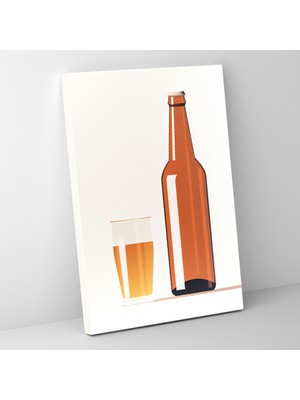 Painted Anarchy Bira Sadelik Minimalist Illüstrasyon Dekoratif Kanvas Tablo