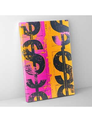 Painted Anarchy Dolar Işaretleri Temalı Pop Art Stili Duvar Tablosu