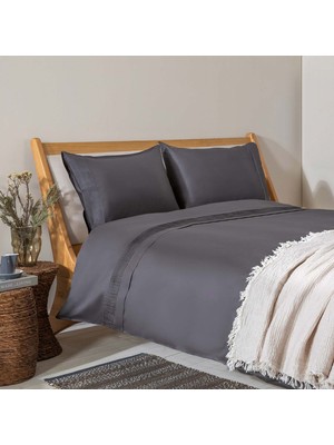Chakra Etape %100 Pamuk King Size Nevresim Seti 230X220 Cm Antrasit