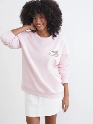 Lc Waikiki Yeni Sezon Hello Kitty Baskılı Oversize Kadın Kalın Sweatshirt