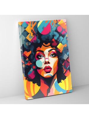 Painted Anarchy Renkli Afro Geometrik Desen Dekoratif Kanvas Tablo