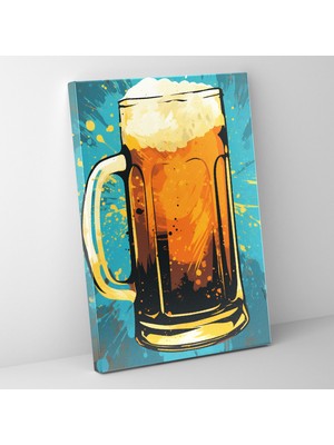 Painted Anarchy Bira Bardağı Silueti Bira Motifli Soyut Arka Plan Dekorasyonu Duvar Tablosu