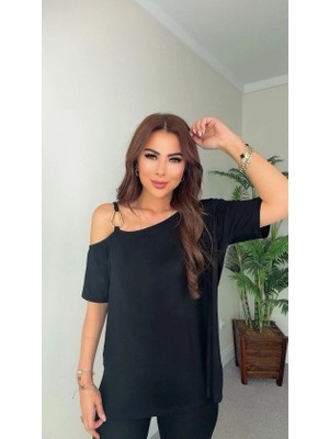 Antakya Yöresi Kadın Kısa Kollu Tek Omuzdan Askılı Toka Detaylı Viskon Bluz