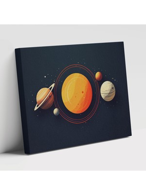 Painted Anarchy Minimalist Gezegenler Dünya Çağdaş Sanat Illüstrasyonu Dekoratif Kanvas Tablo