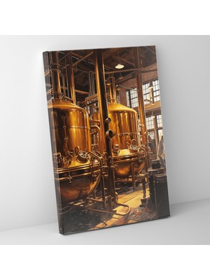 Painted Anarchy Bira Fabrikası Temalı Çağdaş Sanat Gerçekçi Yağlı Boyama Tekniğiyle Kanvas Duvar Tablosu