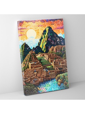 Painted Anarchy Inka Medeniyeti Temalı Mozayik Mayan Desenli Süsü Kanvas Tablo
