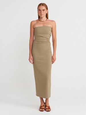 Dilvin 91368 Straplez Midi Elbise
