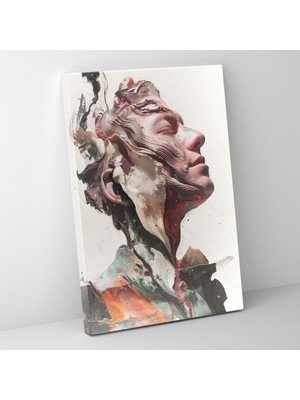 Painted Anarchy Mannerizm Desenli Çağdaş Sanat ve Duvar Süsü Için Kanvas Duvar Tablosu
