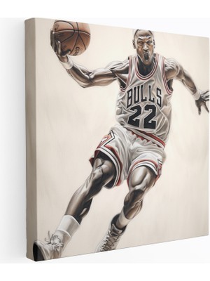 Painted Anarchy Michael Jordan Temalı Gerçekçi Kalem Eskizi ile Modern Dekoratif Kanvas Tablo