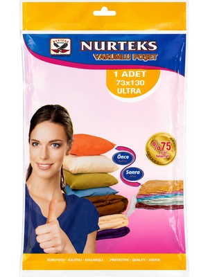 Nurteks Vakumlu Hurç Poşeti Yorgan Battaniye Kıyafet Saklama Torbası – Ölçü Seçenekli