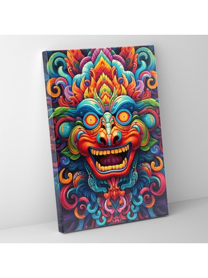 Painted Anarchy Yılan Tanrısı Maya Temalı Tüylerle Kaplı Görsel Duvar Tablosu