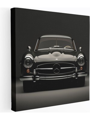 Painted Anarchy Minimalist Siyah Beyaz Mercedes Temalı Temiz Tasarım Lığı Dekoratif Kanvas Tablo