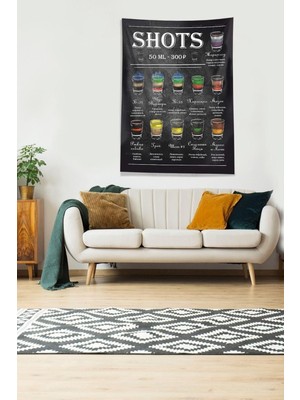 Zemira Pelangi Multirenk Shots Menü Tutmaz Kadife Kumaş Duvar Örtüsü Duvar Halısı Tapestry DWLL316, 1