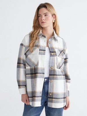 Lc Waikiki Yeni Sezon Ekose Oversize Kadın Gömlek