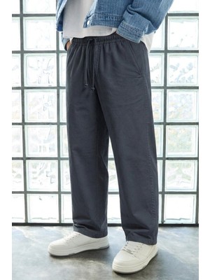 Damga Erkek Günlük Jogger Füme Baggy Keten Pantolon