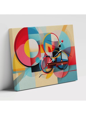 Painted Anarchy Geometrik Bisiklet Bisiklet Soyut Teması ile Vurucu Görsel Kanvas Duvar Tablosu