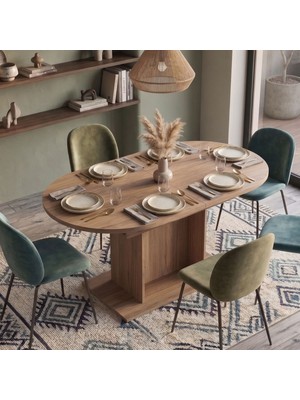 Yurupa Alveros Serisi Oval Açılabilir Yemek Masası Mutfak Masası Sepet Beyaz 80X120 (Açılınca 80X160 Cm) Alv2-Sw