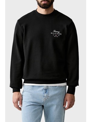 Tommy Hilfiger Logolu Pamuklu Regular Fit Bisiklet Yaka Sweat Erkek Sweat MW0MW43218 Bds