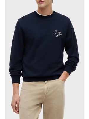 Tommy Hilfiger Logolu Pamuklu Regular Fit Bisiklet Yaka Sweat Erkek Sweat MW0MW43218 Dw5