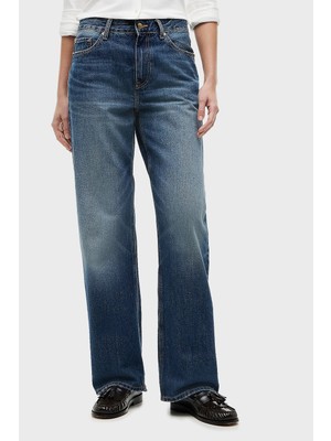Tommy Hilfiger Pamuklu Loose Fit Düz Paça Jeans Kadın Kot Pantolon WW0WW50963 1A9