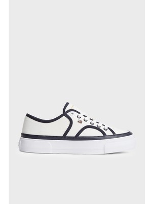 Tommy Hilfiger Platform Kanvas Sneaker Ayakkabı Kadın Ayakkabı FW0FW09394 0g7