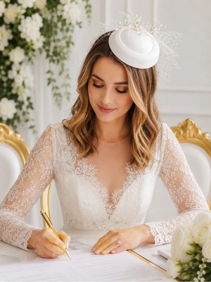 Bba New Trend Vualet Şapka Fascinator Nişan Söz Nikah Kına Düğün Mezuniyet Davet Saç Aksesuarı