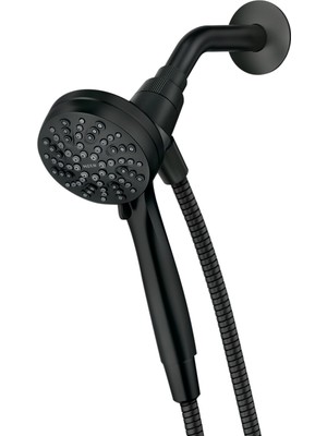 Mey İthalat Moen 26100BL Engage Hydroenergetix 8-Spray 5 Inç. Tek Duvara Monte Sabit Ayarlanabilir Duş Başlığı Krom, Mat Siyah