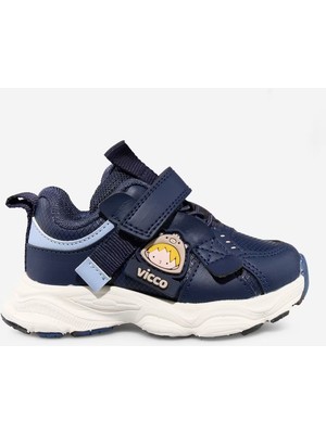 Vicco Filika Bebe Lacivert Cırtlı Lastikli Spor Ayakkabı