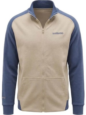 Shimano Zipped Sweatshirt Beige Indigo L