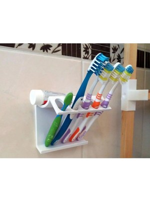 Diş Macunu ve Fırçası Duvar Standı - Diş Fırçası Düzenleyici - Banyo Düzenleyici - Askı