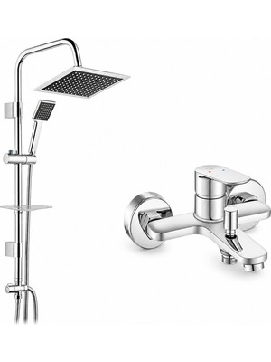 ECA E.c.a Ar Fast Banyo Bataryası + Tema 53260 Quadro Rain Pratik Duş Sistemi