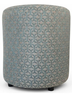 Elanora Home Premium Keten Dokulu Antibakteriyel Tasarım Puf | Modern Geometrik Desenli
