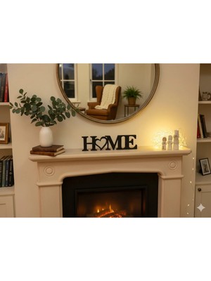 Home Yazılı Zarif Ev Dekorasyonu - Minimalist ve Şık Tasarım Masaüstü Dekor - Plastik - 22 cm